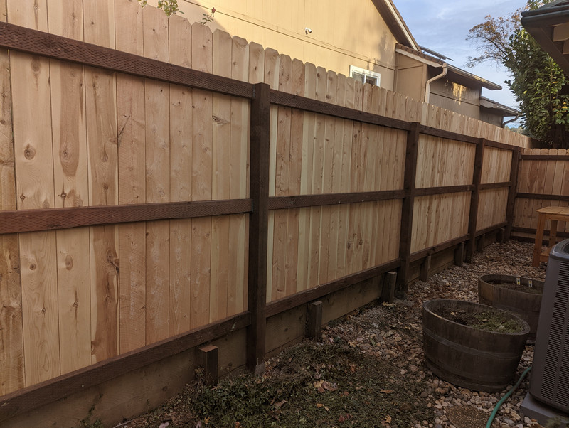 New wood fencing installation New wood fencing installation